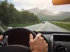 Norway, person driving in car
